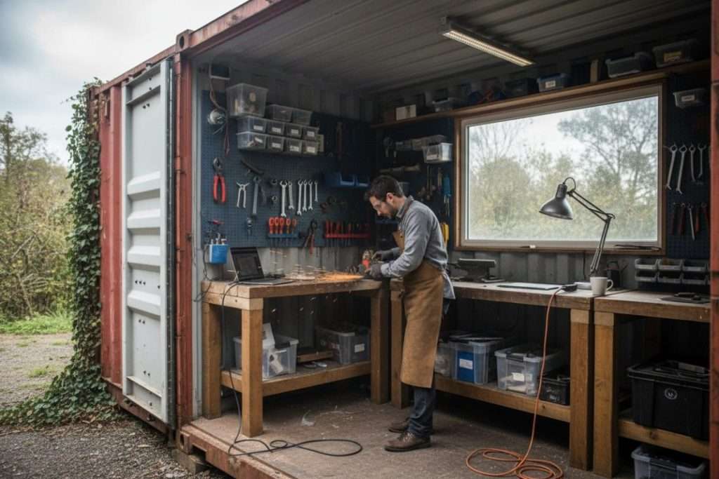 Aménagement container : créer un atelier fonctionnel
